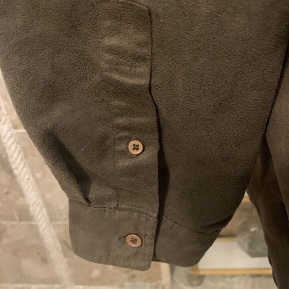 Knights Bridge. Size XL. Suede Cloth Long Sleeve Shirt. Brown/green. B107 - Picture 5 of 6